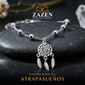 Pulsera con colgante Atrapasueños en plata .925