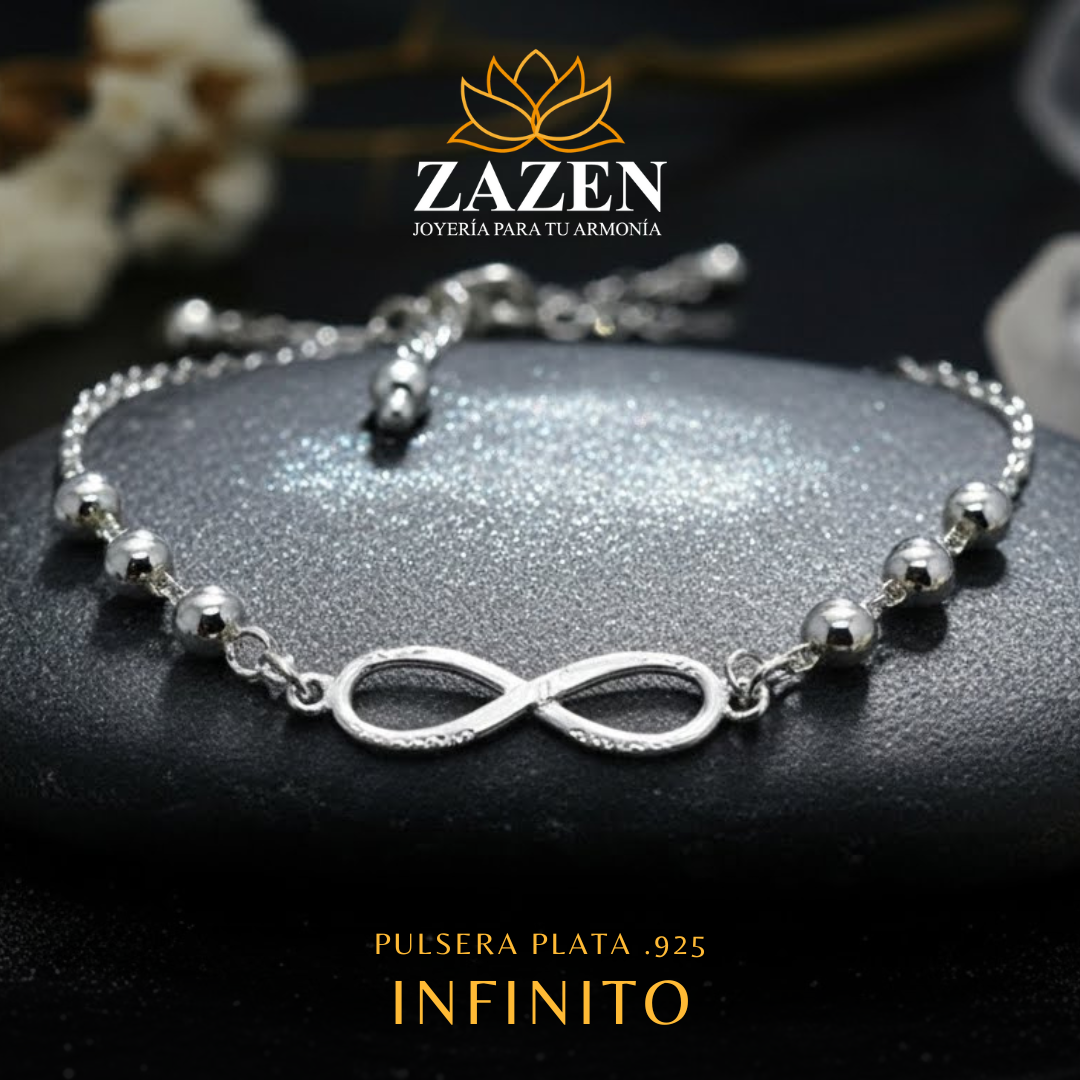 Pulsera de infinito de plata .925
