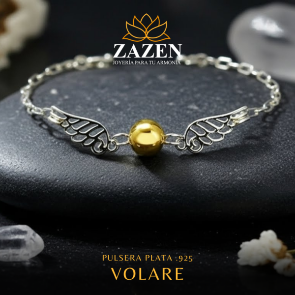 Pulsera con alas de ángel en plata .925